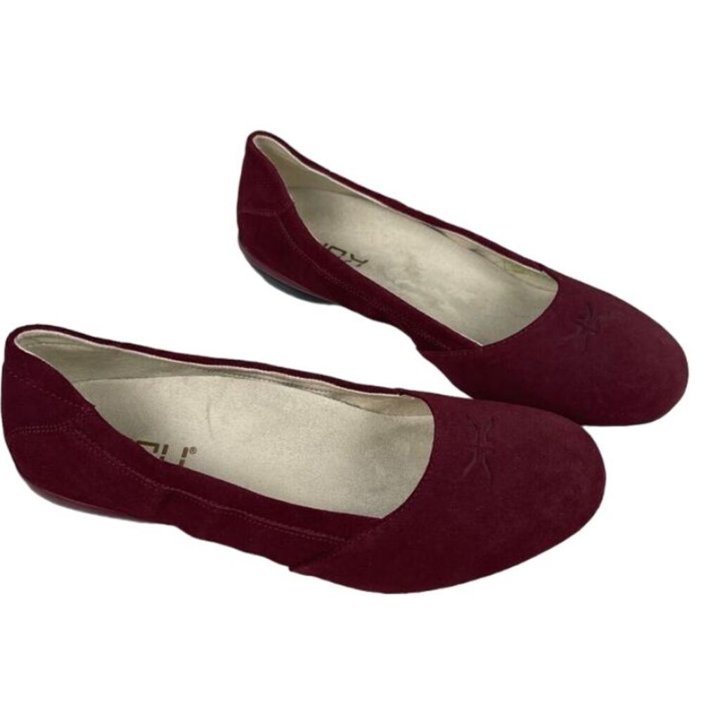 Kulu Suede Vienna Ballet Flats, Burgundy Flats Women's size 10. Balletcore, twee